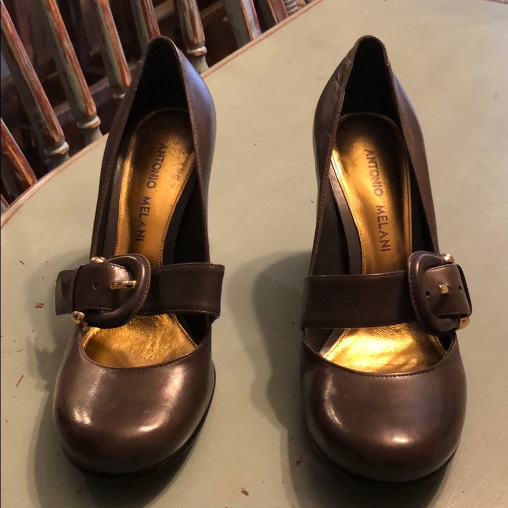 Antonio melani dark grey heels.